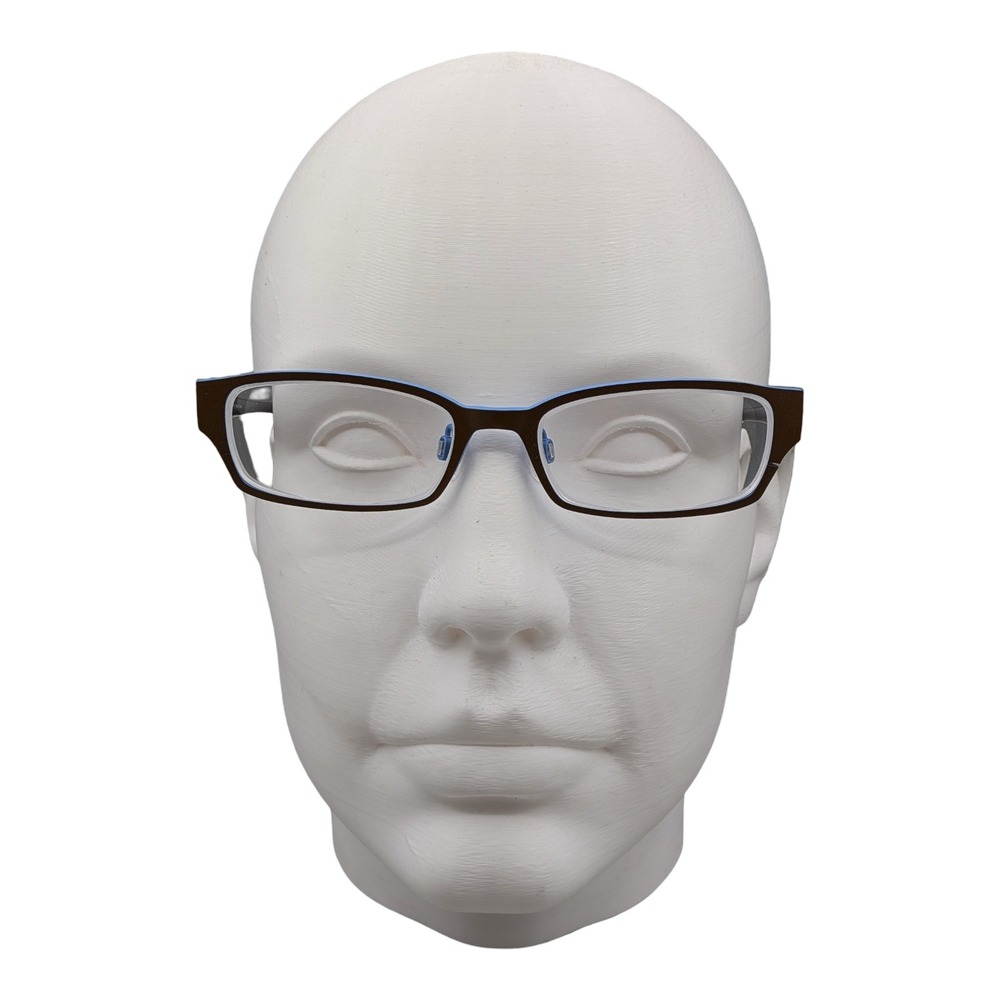 Bevel Macher 8548 Brown Blue Eyeglasses Frames Japan 51-18 Rectangular Womens